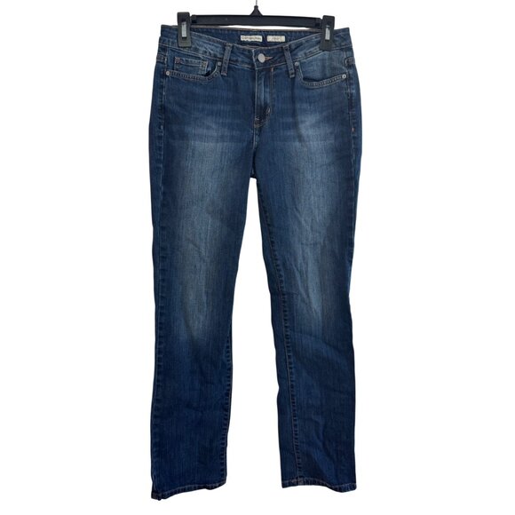 Calvin Klein Womens Straight Blue Denim Jeans Size 6 Classic Fit Made In Mauriti - Picture 1 of 8